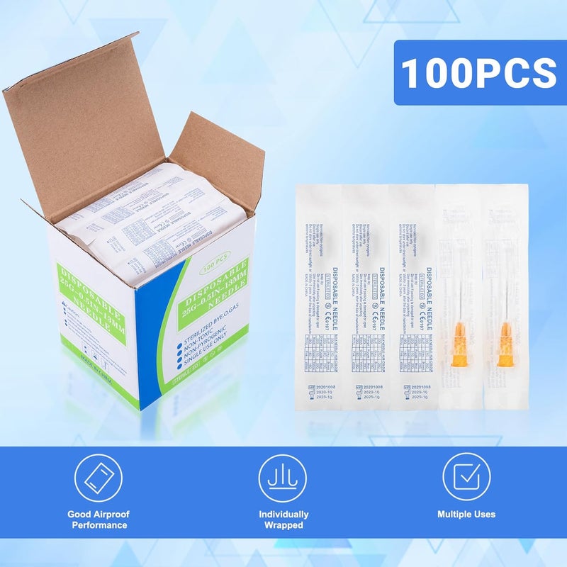 Maydeyy 100 Pack 25Ga 13mm 1/2 in Disposable for Scientific and Industrial Dispensing, Individually Wrapped - Image 3